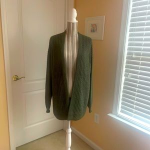 FACE THE DAY OLIVE GREEN CARDIGAN